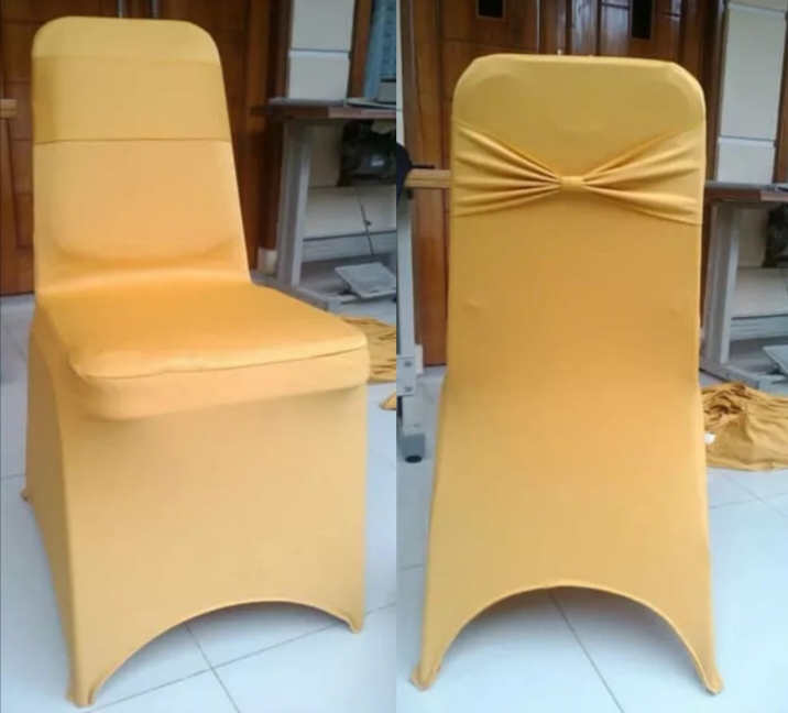 Sarung Kursi Futura Ketat Gold Pita